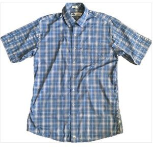 Onward Reserve Performance Short Sleeve Button Down Plaid Shirt M - EUC